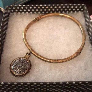 Lucky Bangle Gold And grey druzy